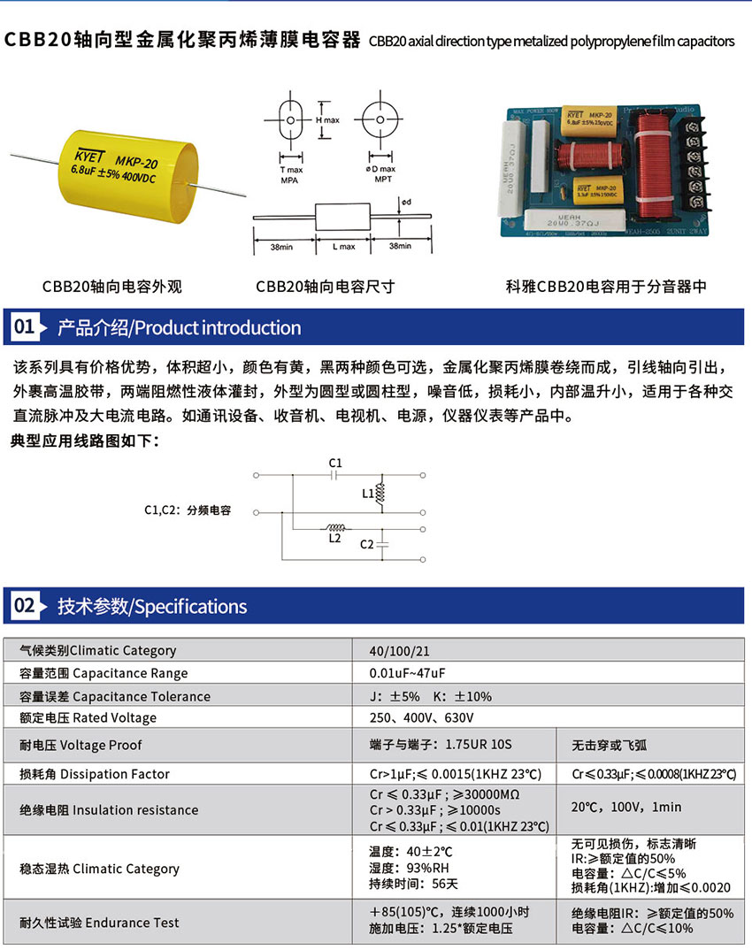 CBB20电容器介绍