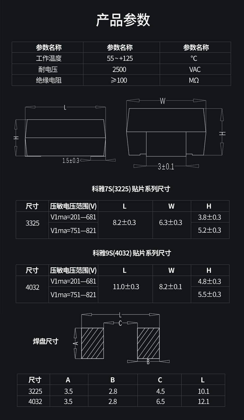 7S塑封压敏电阻